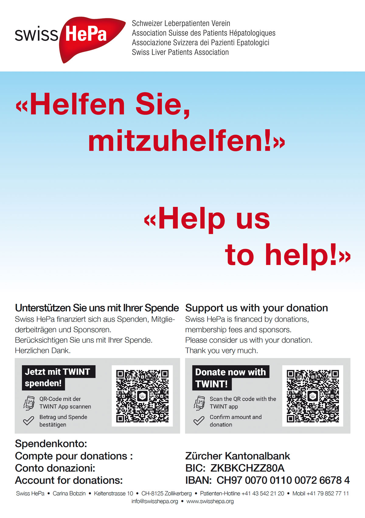 Schweizer Lebertag 2023 Flyer A5 - Helfen Sie mitzuhelfen
